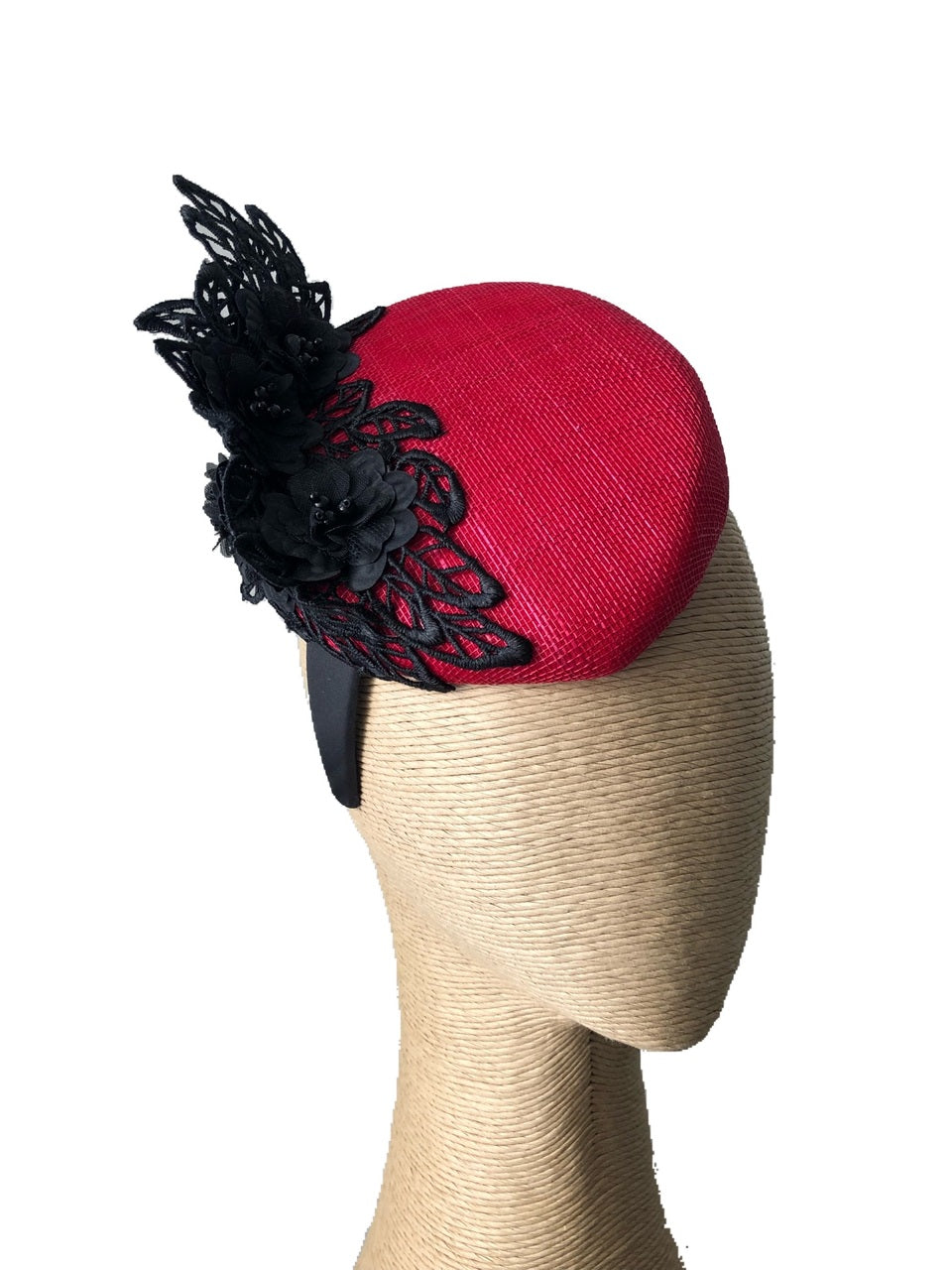 The Fillies Collection Gemma Red Hat with Black Lace