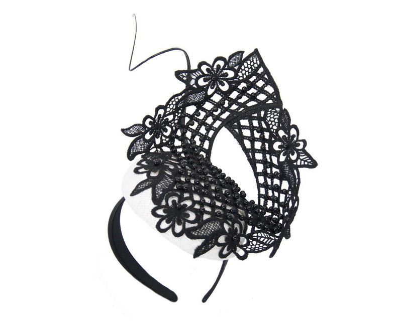 The Fillies Collection Ivy Headpiece in Black & White