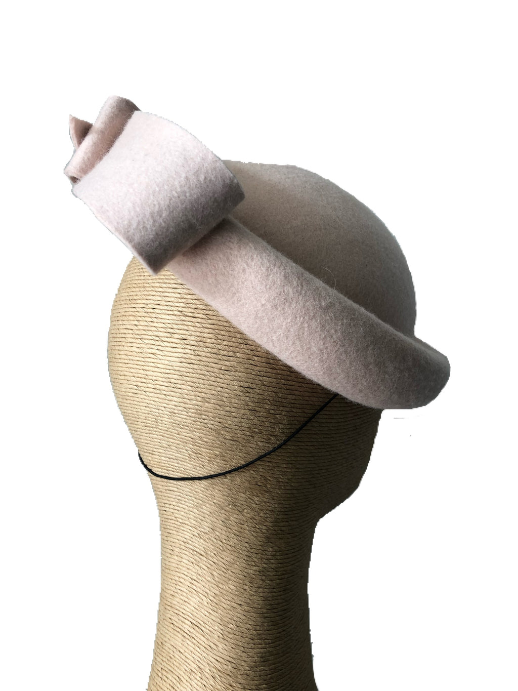 The Fillies Collection Eugenie Beige Felt Beret with Beige Bow