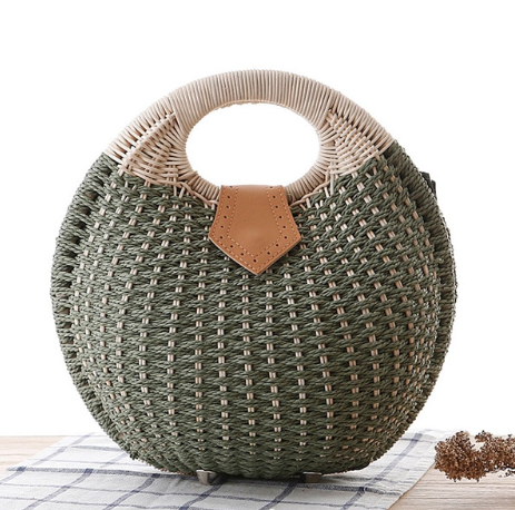 Get Racy Straw Summer Bag in Green